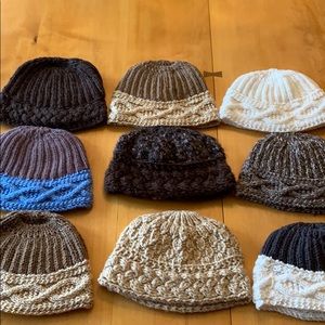 Hand knit hats